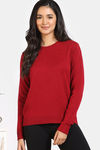 Zivame Retro Peek Jumpers Flat Knit Loungewear Top - True Red — thumbnail 2